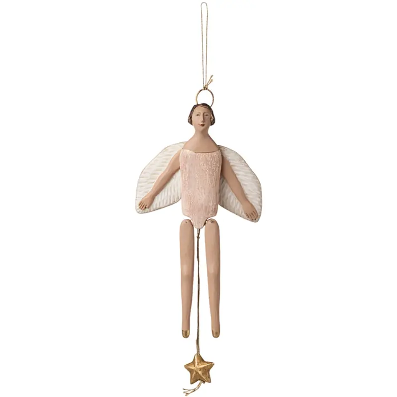 Maileg Engle Sprællemand Med Glorie, Medium - Rosa 1