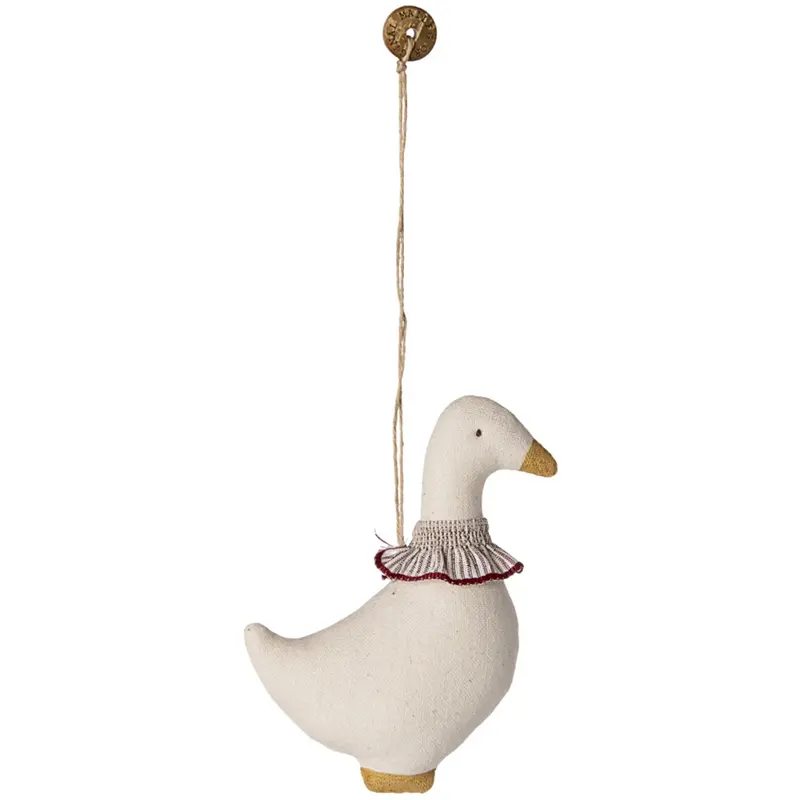 Maileg Fabric Ornament, Gås - Rødt Tørklæde 1