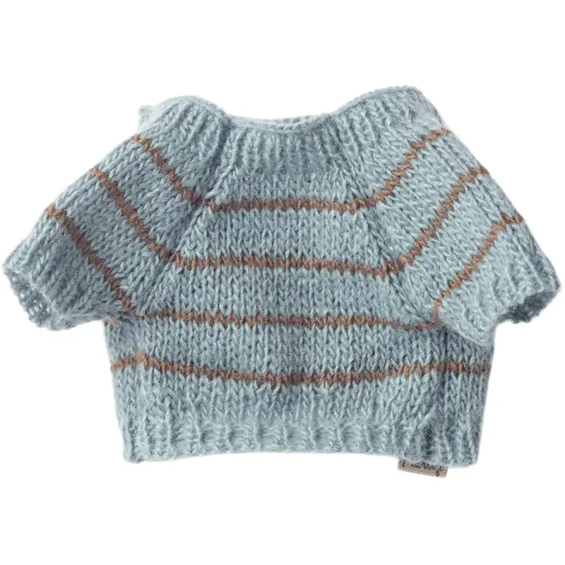 Maileg Hvalpetilbehør , Small, Knitted Sweater - Lys Blå 1