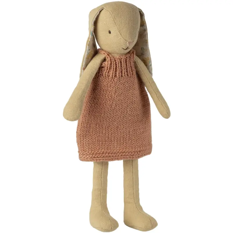 Maileg Kanin, Størrelse 2 - Cremegul - Knitted Kjole 1