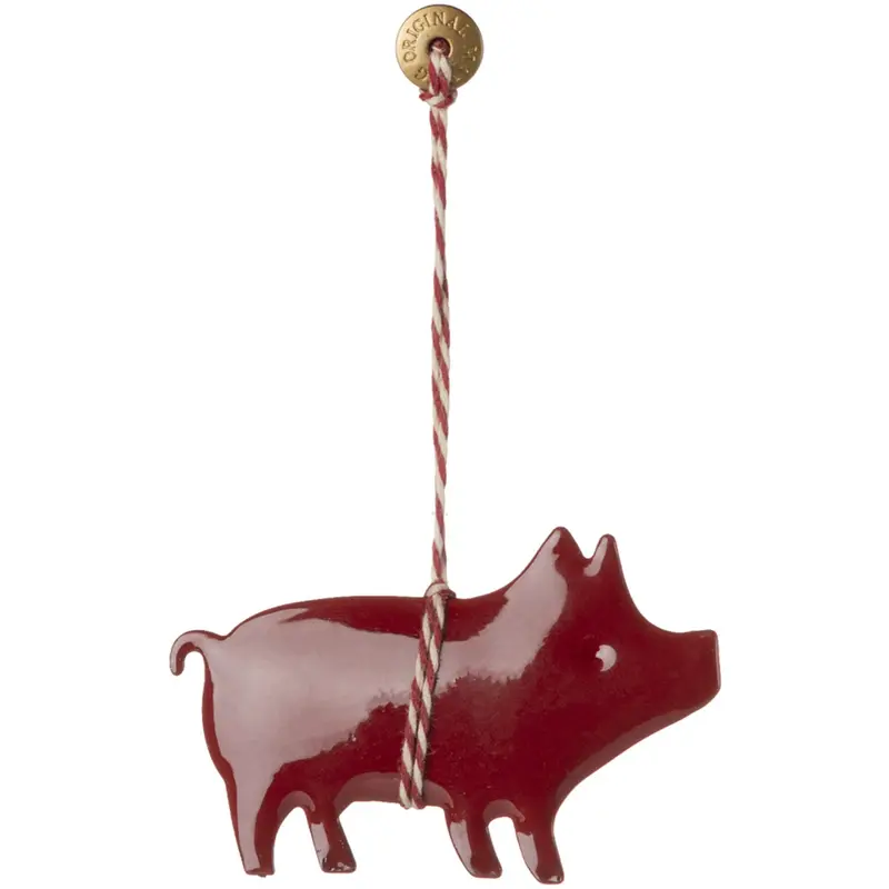 Maileg Metal Ornament, Gris - Rød 1