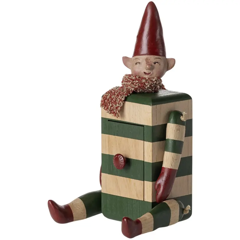Maileg Nisse Med Skuffe, Grøn 1
