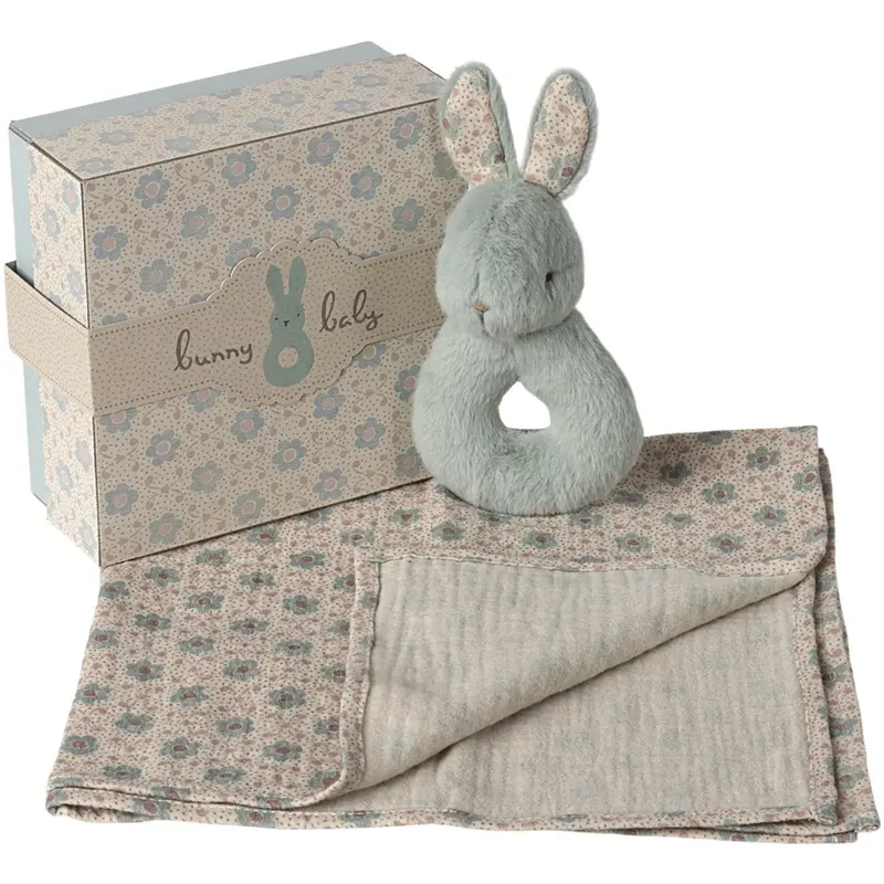 Maileg Rabbit Rattle Set - Mint 1