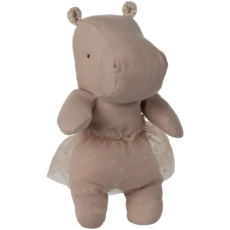 Maileg Safari Friends, Hippo W. Skirt, Small - Soft Rose 1