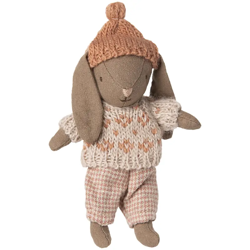 Maileg Vinter Kanin, Micro - Brun - Rose 1