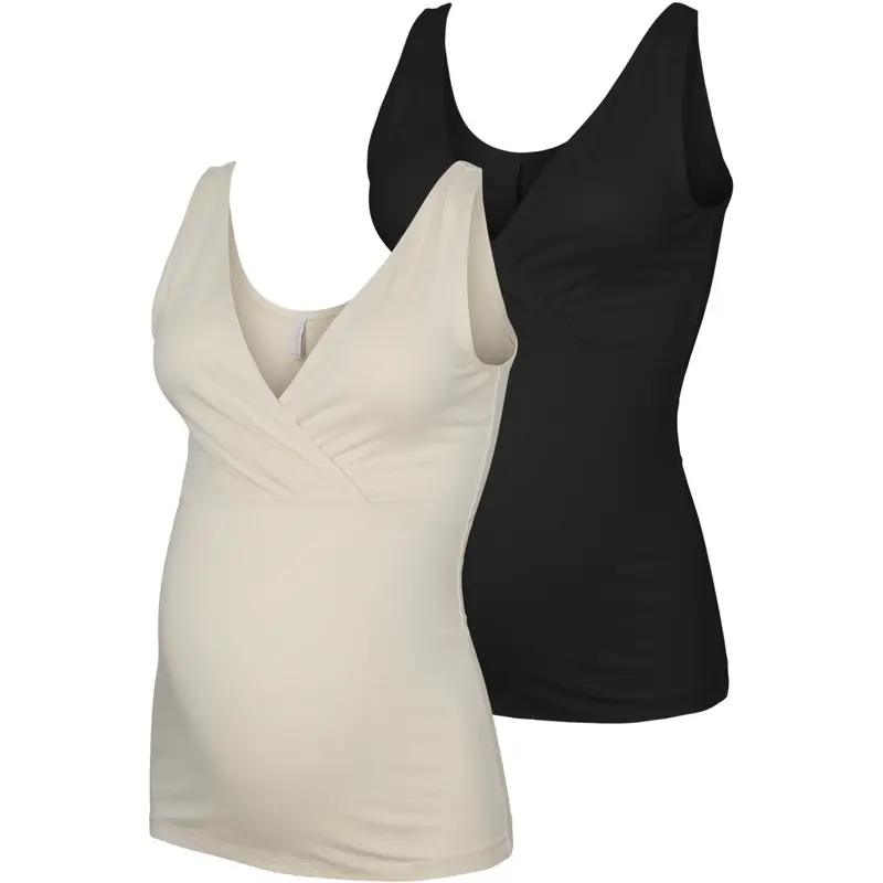 Mama;Licious Birch Black Mlhelena Crossy Sl Top Jrs 2F 2-P 1