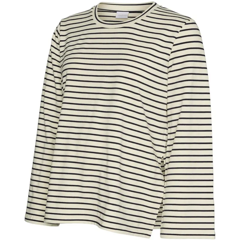 Mama;Licious Birch Navy Blazer Mlamila Vita Ls Jrs Wide Sleeve Top 2F 1