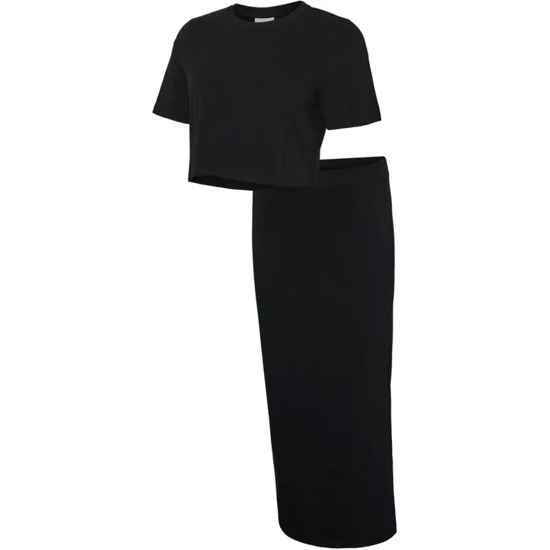 Mama;Licious Black Mlkerrie Top & Skirt Jrs Set Noos 1