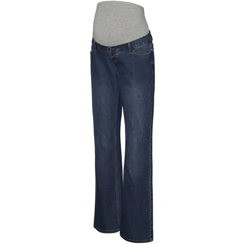 Mama;Licious Dark Medium Blue Denim Mledina Flared Db Jeans Noos 1