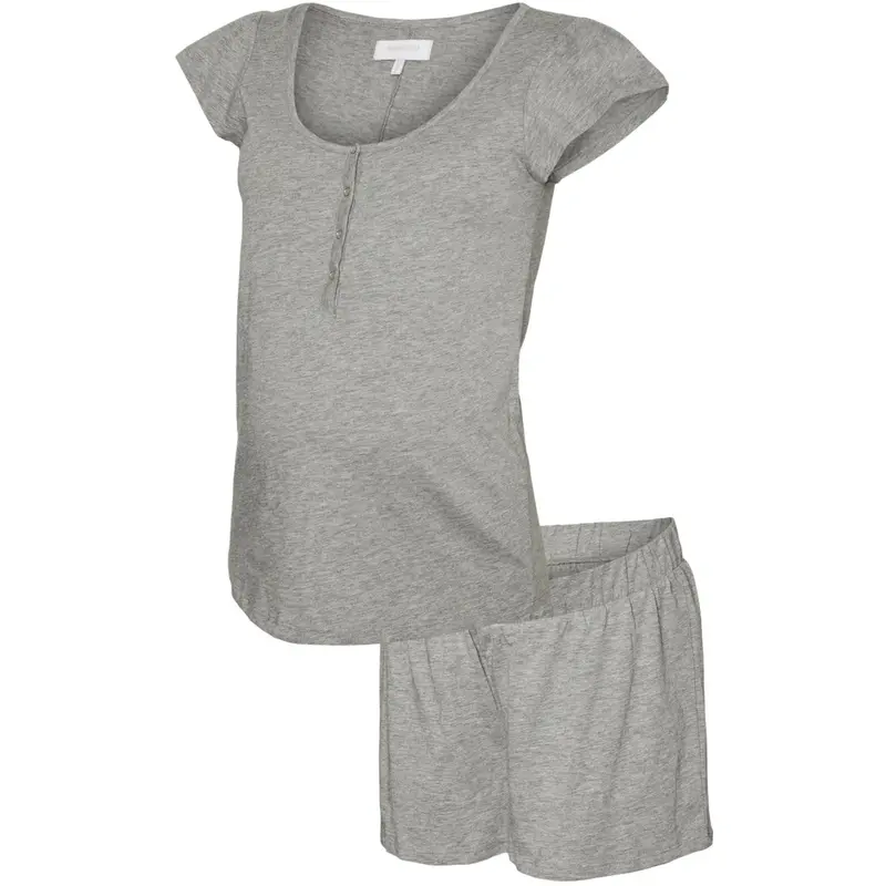 Mama;Licious Light Grey Melange Mlmira Lgm Lia Cap Jrs Pyjamas 2F Noos 1