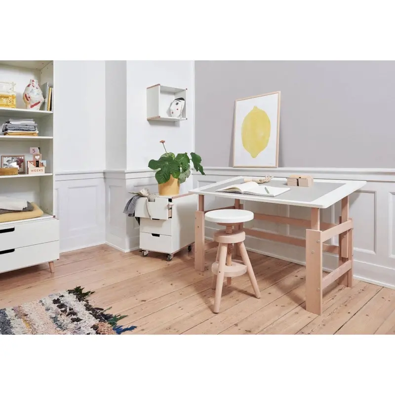 Manis-H Snow White Justerbart Skrivebord With Stel I Bøgetræ 1