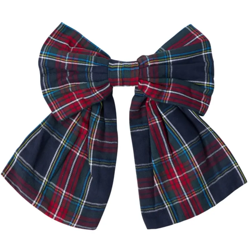 Marmar Check Pilot Navy Check Alina L Hair Bow 1