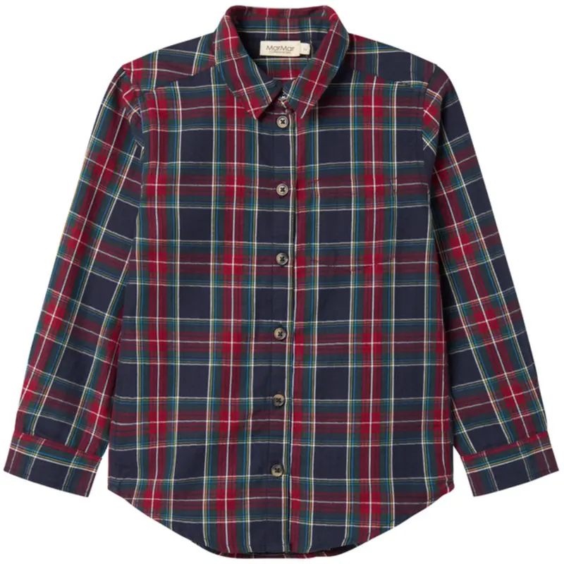 Marmar Check Pilot Navy Check Tommy Shirt 1