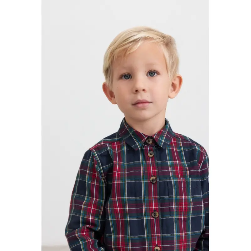 Marmar Check Pilot Navy Check Tommy Shirt 2