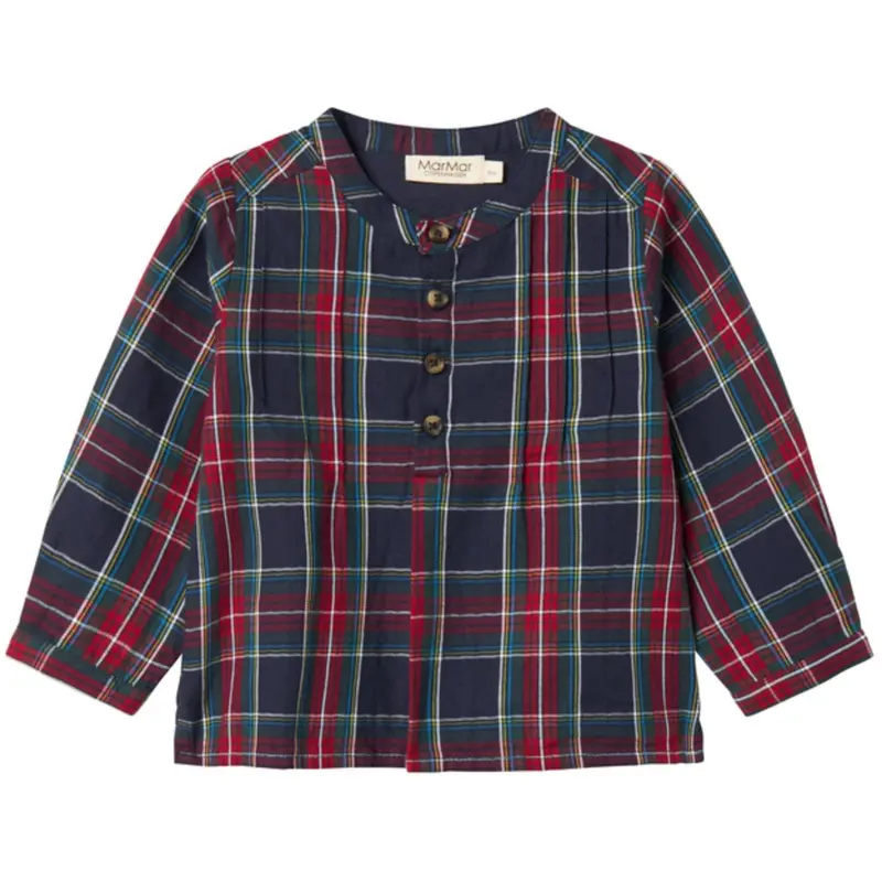 Marmar Check Pilot Navy Check Totoro Shirt 1