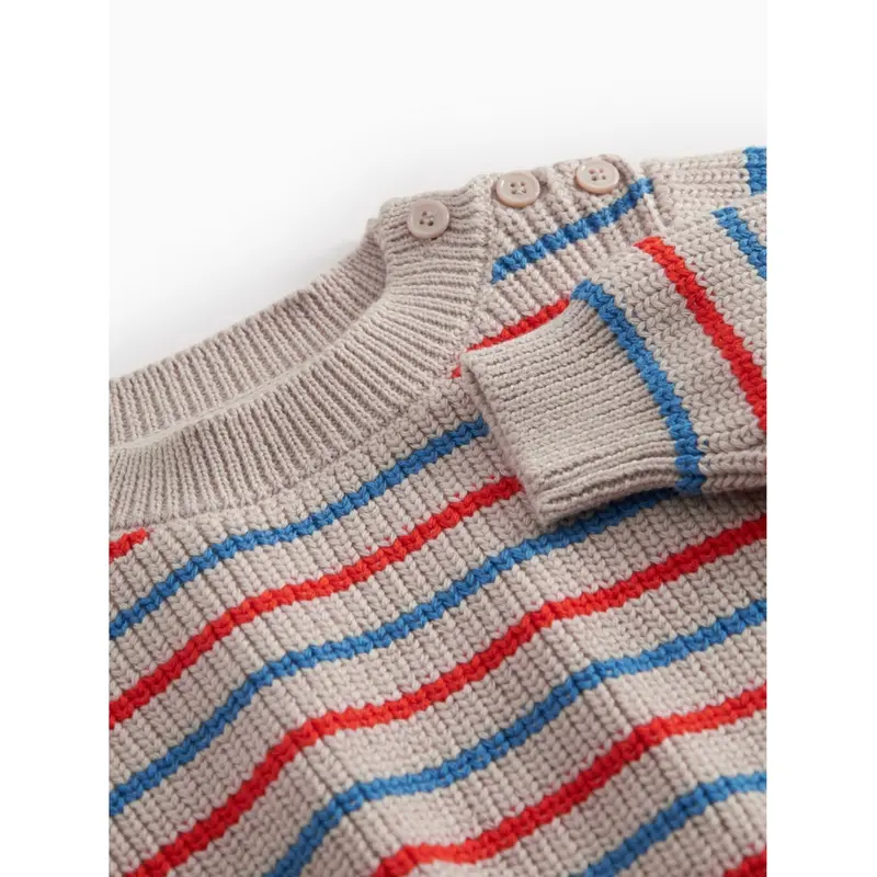 Marmar Cotton Knit Ea Stripe Tomato Mix Stripe Teno B Knitted Blouse 4