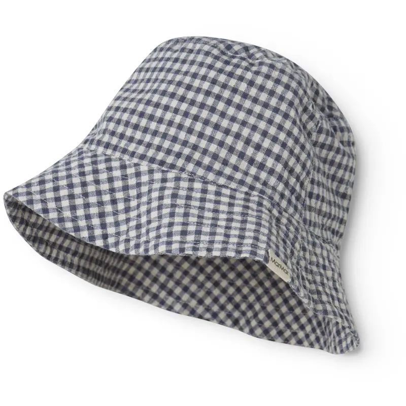 Marmar Cotton Linen Marine Check Arida Hat 1