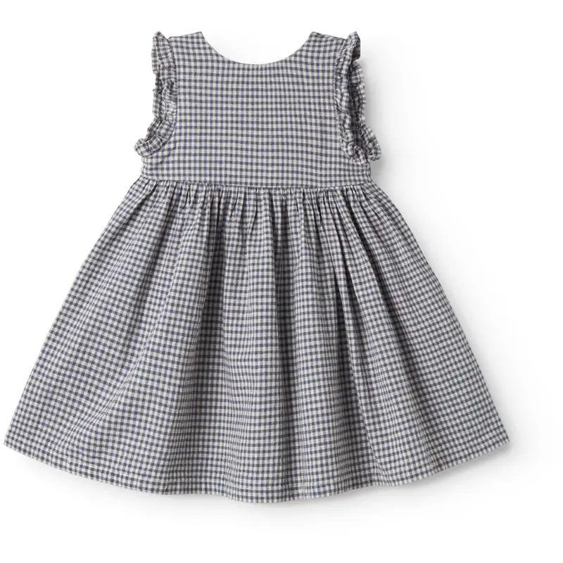 Marmar Cotton Linen Marine Check Darame Dress 1