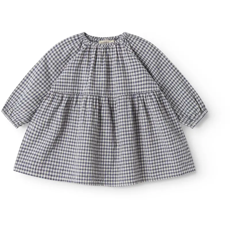 Marmar Cotton Linen Marine Check Dawson B Dress 1