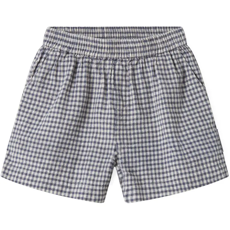 Marmar Cotton Linen Marine Check Pinon Shorts 1