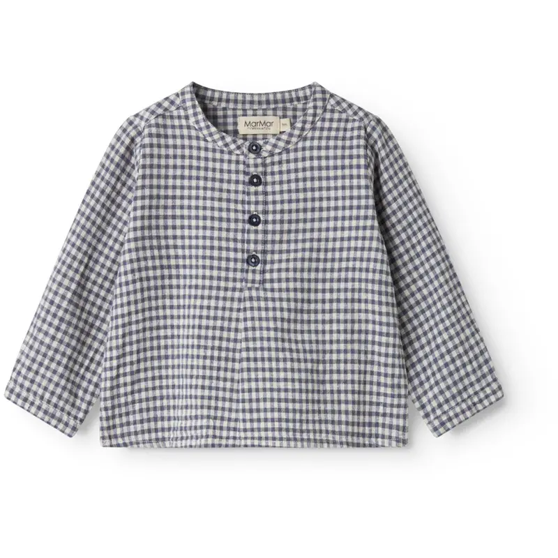 Marmar Cotton Linen Marine Check Totoro Shirt 1