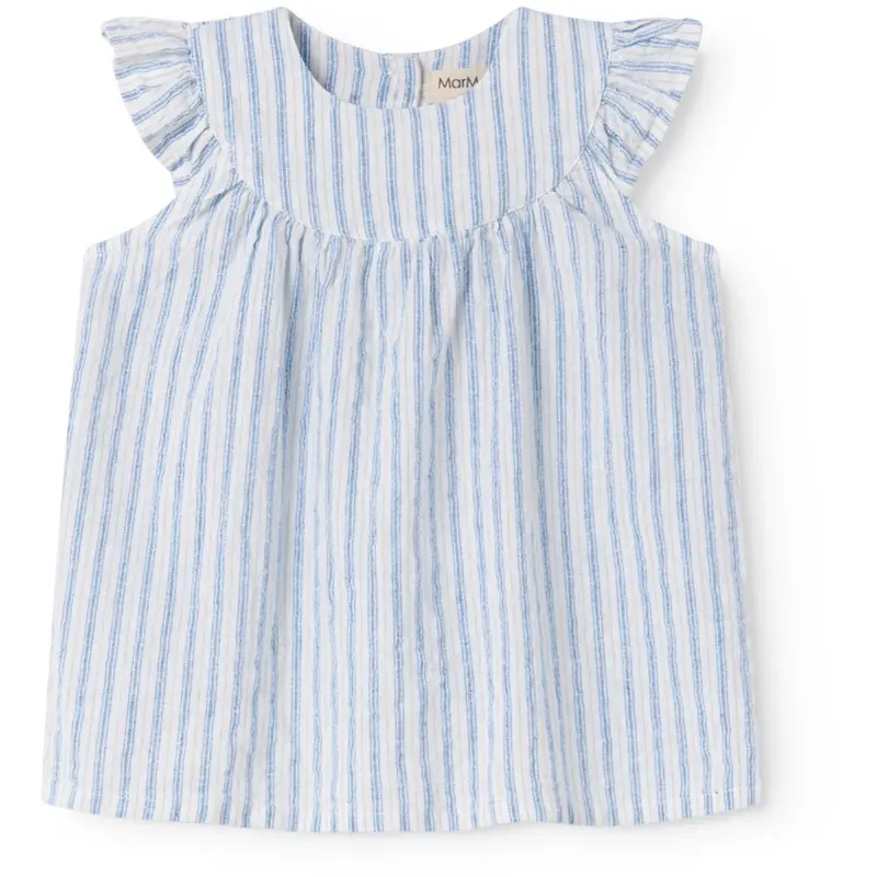 Marmar Cotton Linen Surf Blue Stripe Dhana B Dress 1