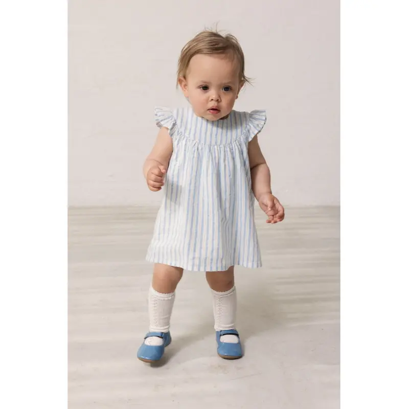 Marmar Cotton Linen Surf Blue Stripe Dhana B Dress 2