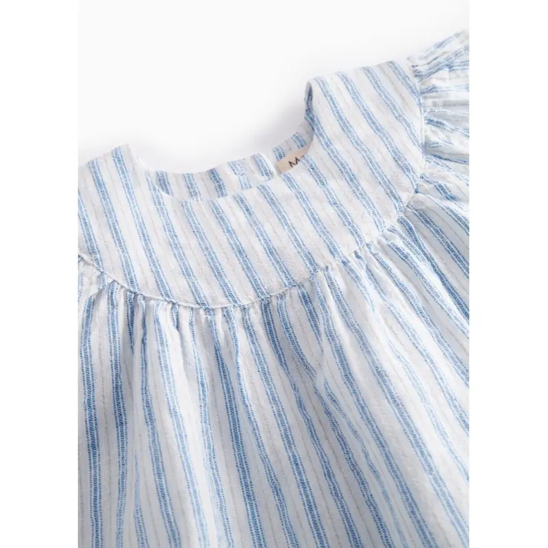 Marmar Cotton Linen Surf Blue Stripe Dhana B Dress 3