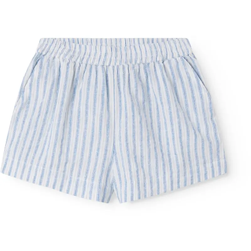 Marmar Cotton Linen Surf Blue Stripe Pinon Shorts 1