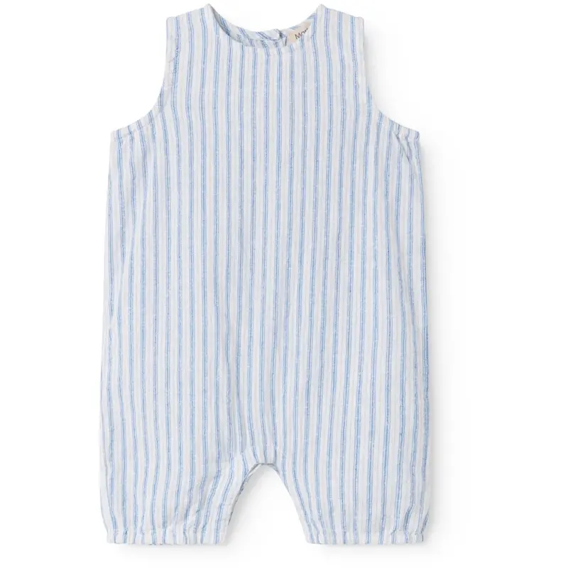 Marmar Cotton Linen Surf Blue Stripe Roventa S Romper 1
