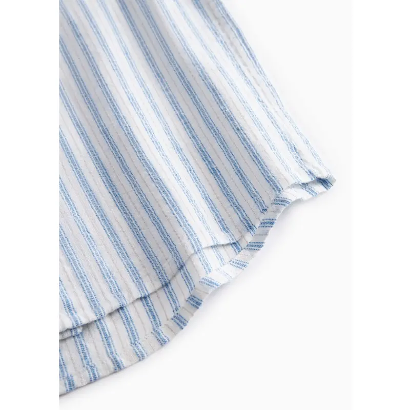Marmar Cotton Linen Surf Blue Stripe Tage Shirt 4