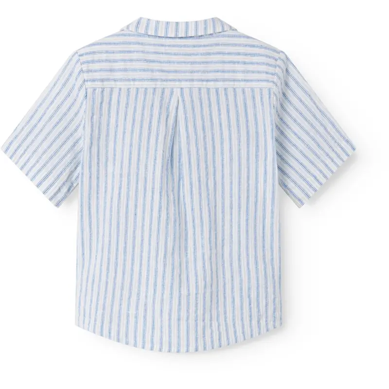 Marmar Cotton Linen Surf Blue Stripe Tage Shirt 5