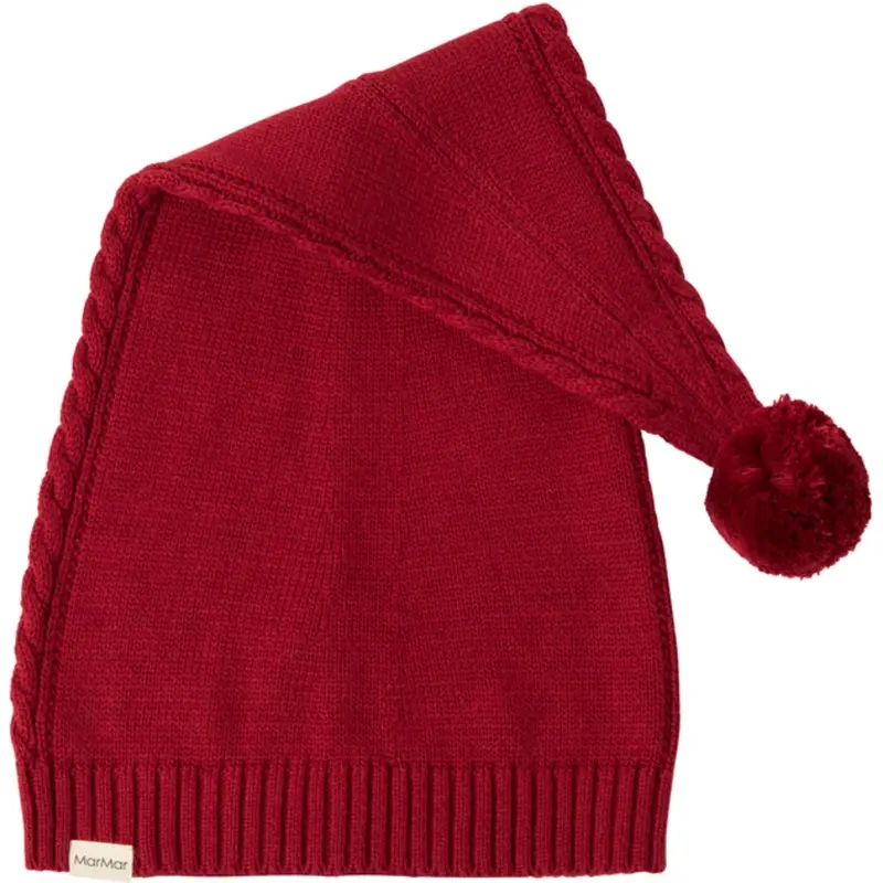 Marmar Cotton Rayon Knit Cable Hibiscus Red Alfen Christmas Hat 1