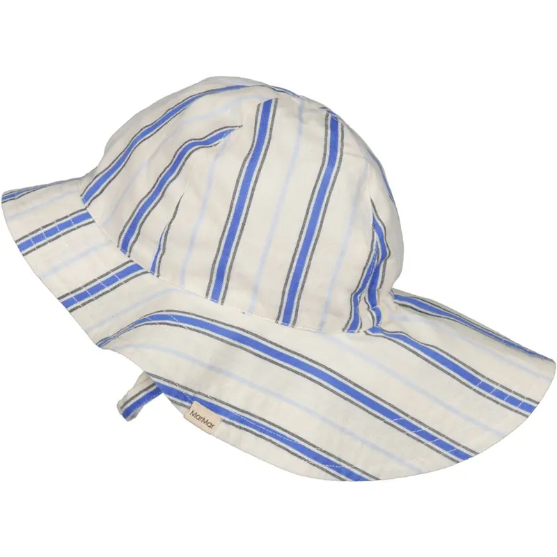 Marmar Cotton Stripes Chambray Stripe Alba Baby Long Summer Hat 1