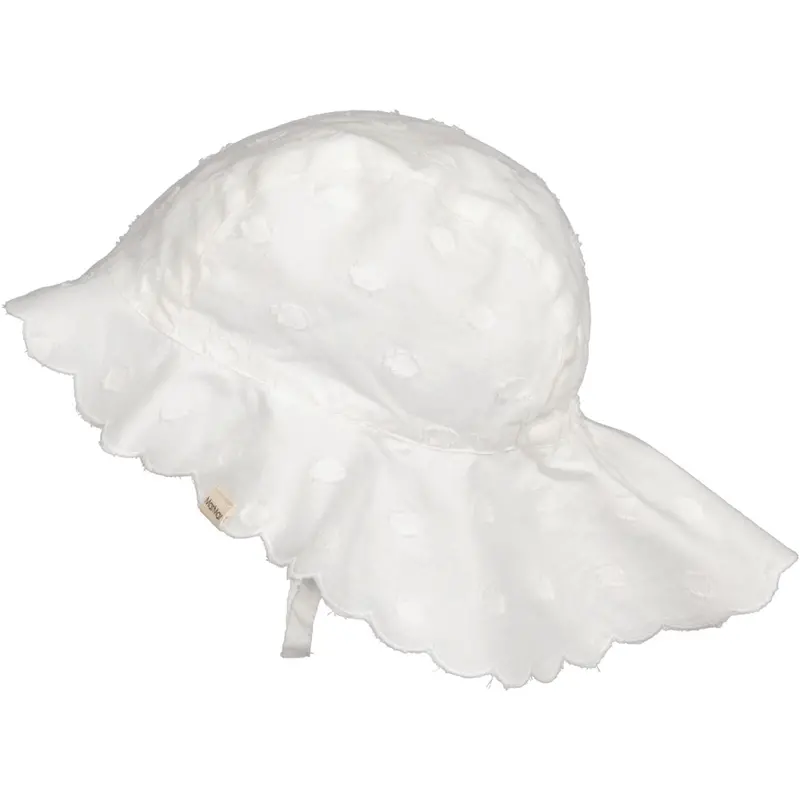 Marmar Dobby Dots Gentle White Alba Baby Long Summer Hat 1