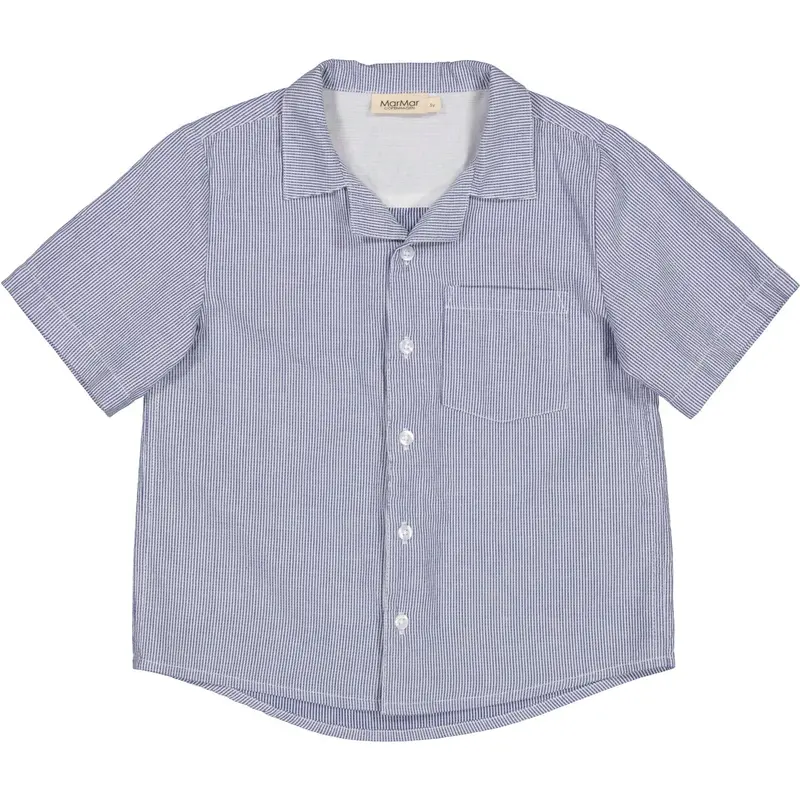 Marmar Fine Cotton Navy Stripe Tage Shirt 1
