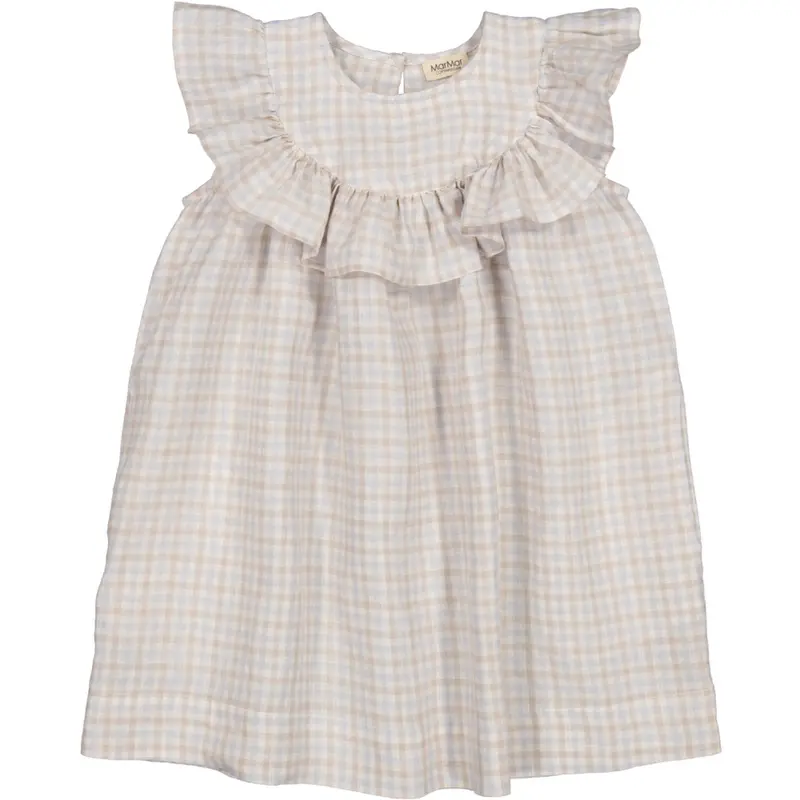 Marmar Fine Linen Summer Check Drine Ss Dress 1