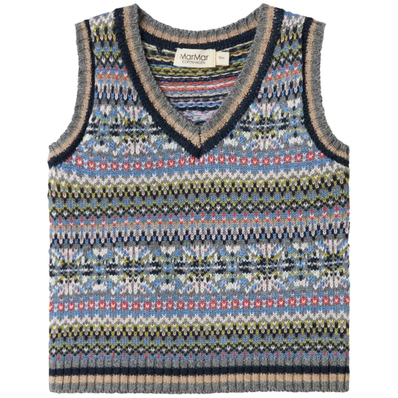 Marmar Light Cotton Wool Fair Isle Fair Isle Taj B Knitted Vest 1