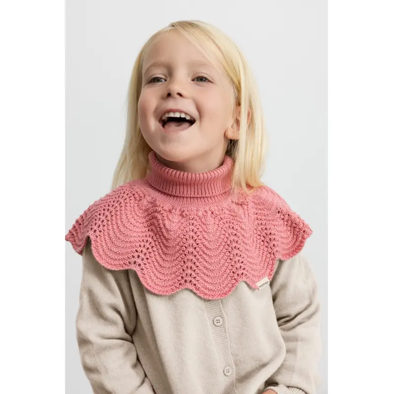 Marmar Light Cotton Wool Lace Raspberry Alani Knitted Neck Warmer 2