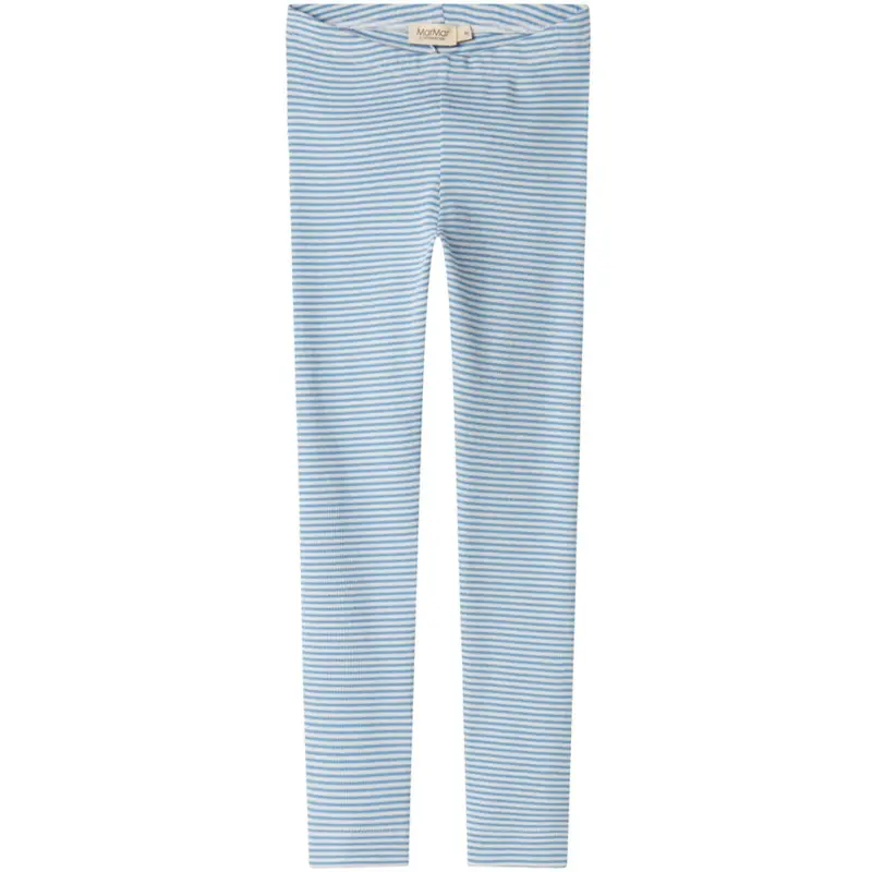 Marmar Modal Fine Rib Blue Stripe Leggings 1