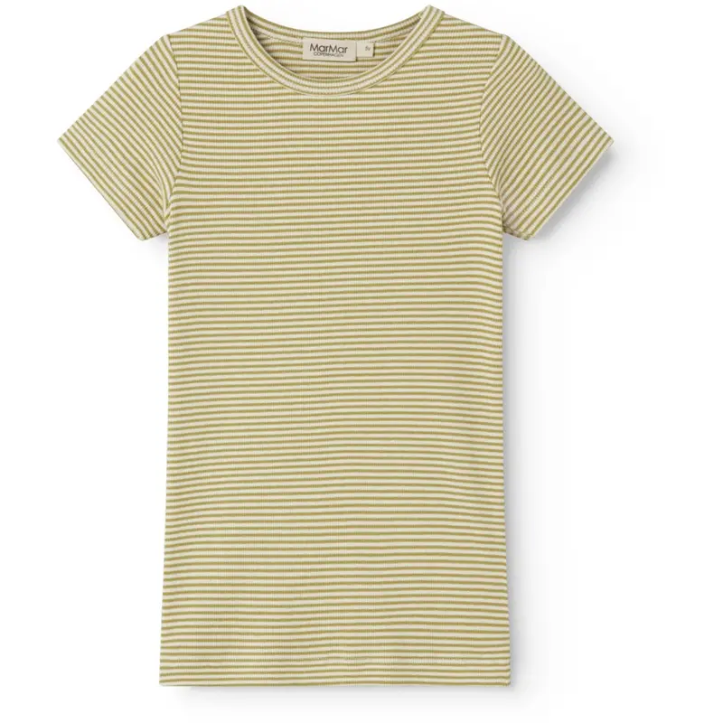 Marmar Modal Fine Rib Olive Stripe Tago T-Shirt 1