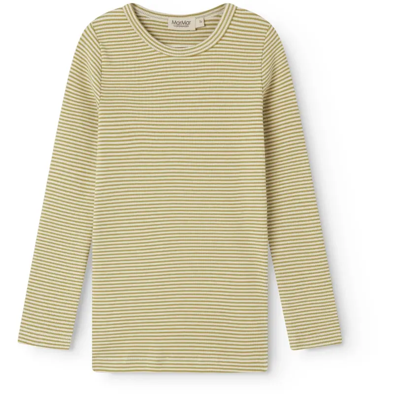 Marmar Modal Fine Rib Olive Stripe Tani T-Shirt 1