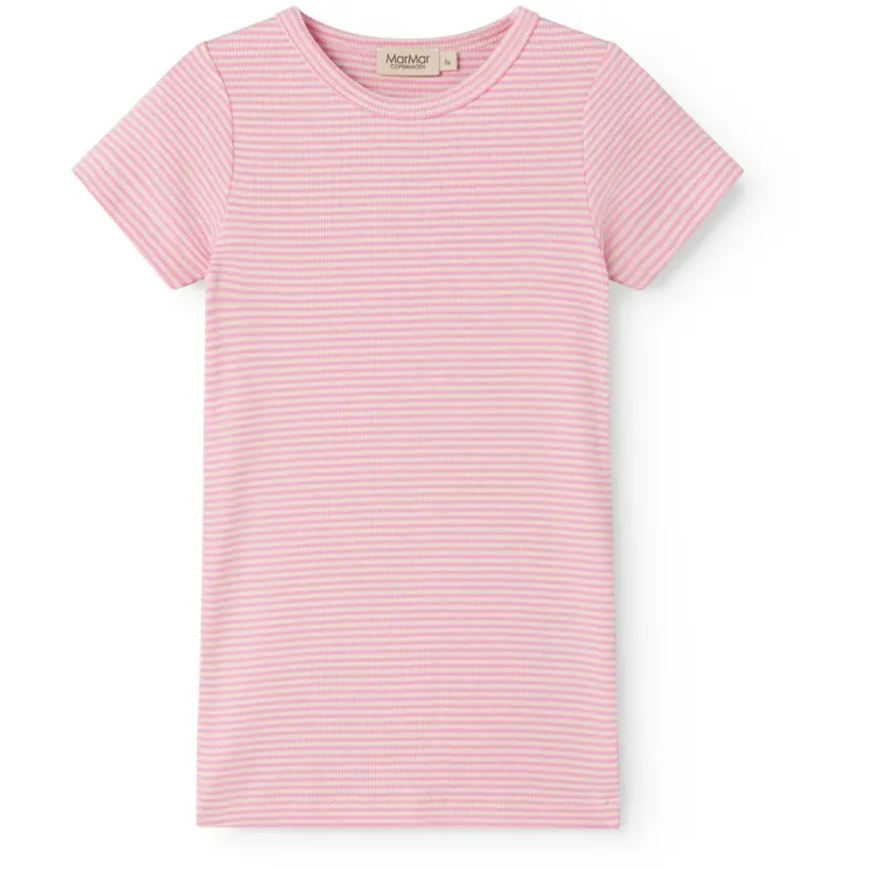 Marmar Modal Fine Rib Pink Stripe Tago T-Shirt 1