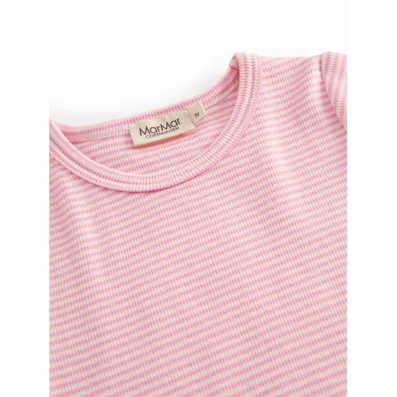 Marmar Modal Fine Rib Pink Stripe Tago T-Shirt 2
