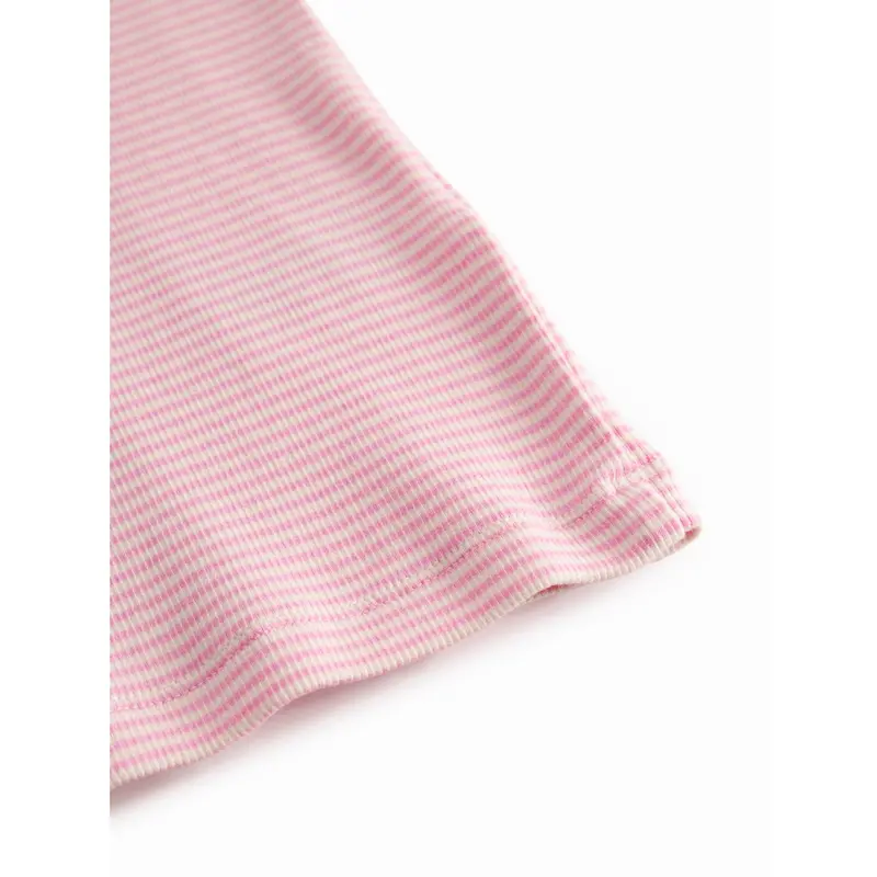 Marmar Modal Fine Rib Pink Stripe Tago T-Shirt 3