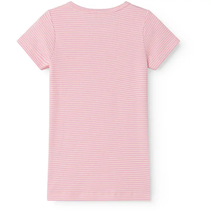 Marmar Modal Fine Rib Pink Stripe Tago T-Shirt 4