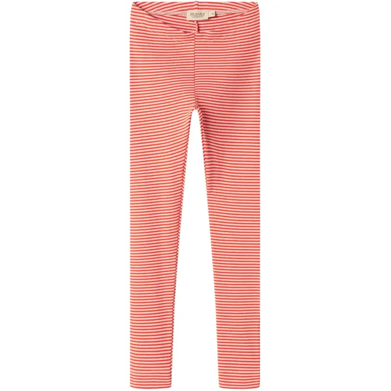 Marmar Modal Fine Rib Red Stripe Leggings 1