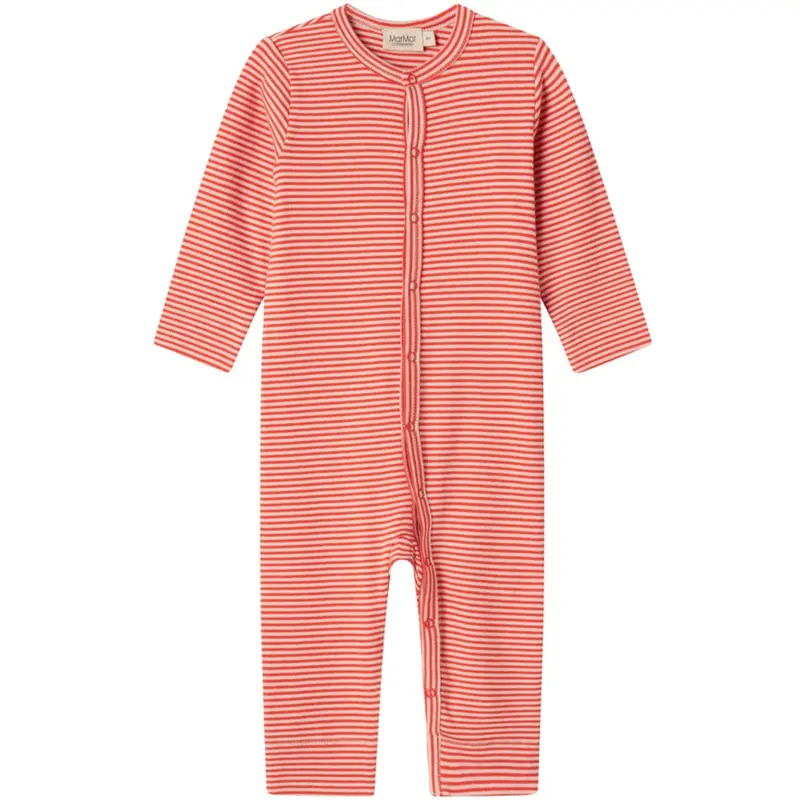 Marmar Modal Fine Rib Red Stripe Ruka Onesies 1
