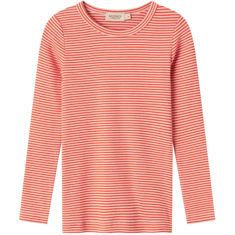 Marmar Modal Fine Rib Red Stripe Tani Blouse 1