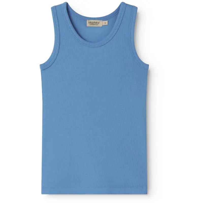Marmar Modal Fine Rib Surf Blue Sleeveless Top 1